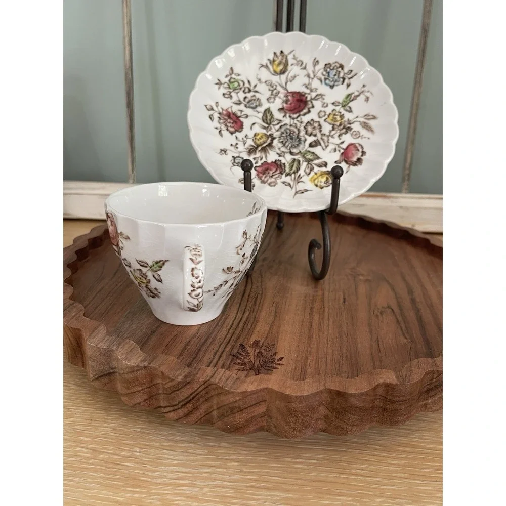 Vintage Johnson Brothers Staffordshire Bouquet IRONSTONE Teacup & Saucer England